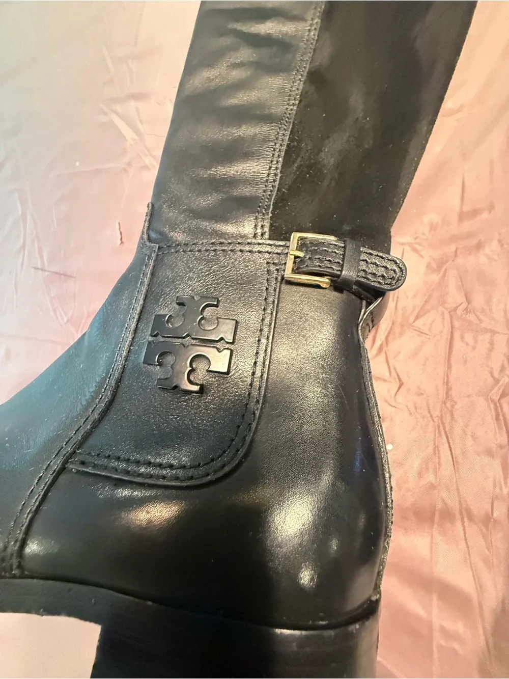 Tory Burch Wyatt Black Leather Over-the-Knee Riding Boots Size 7 MSRP $595
